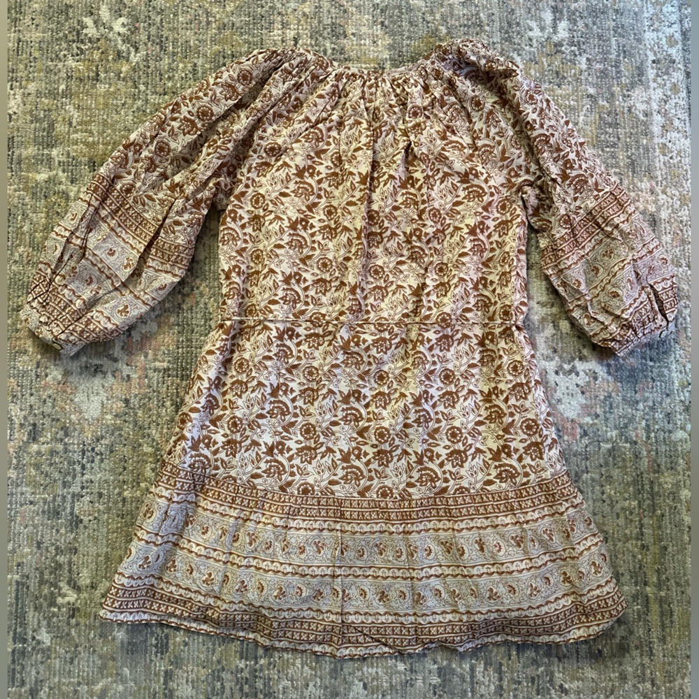 Cleobella Rosy Mini Dress Tamil Block Print Revolve Boho Romantic Cottagecore - Picture 9 of 12